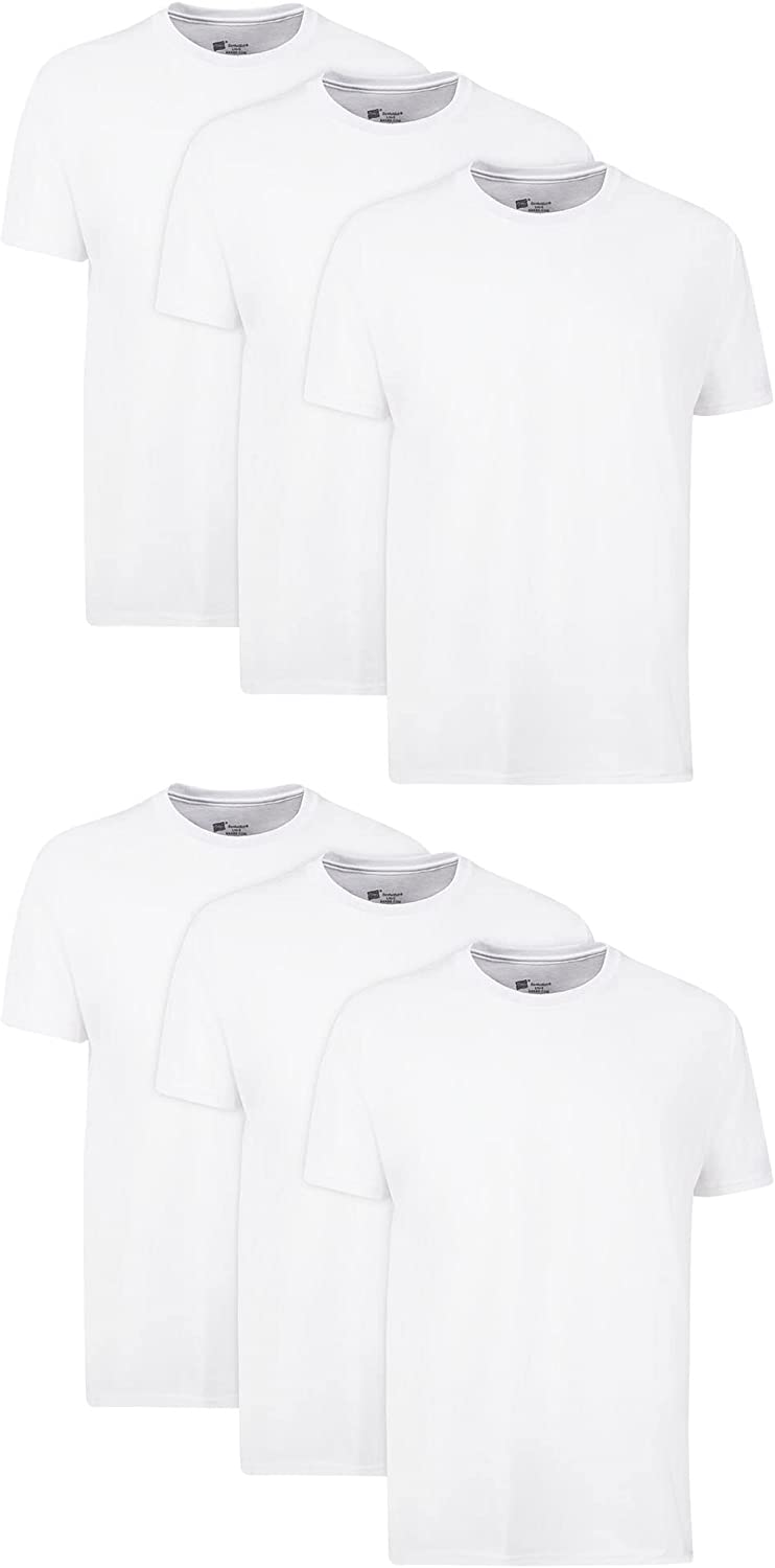 260414095216334_1 Hanes Men's Cotton, Moisture-Wicking Crew Tee Undershirts, Multi-Packs Available - Image 1